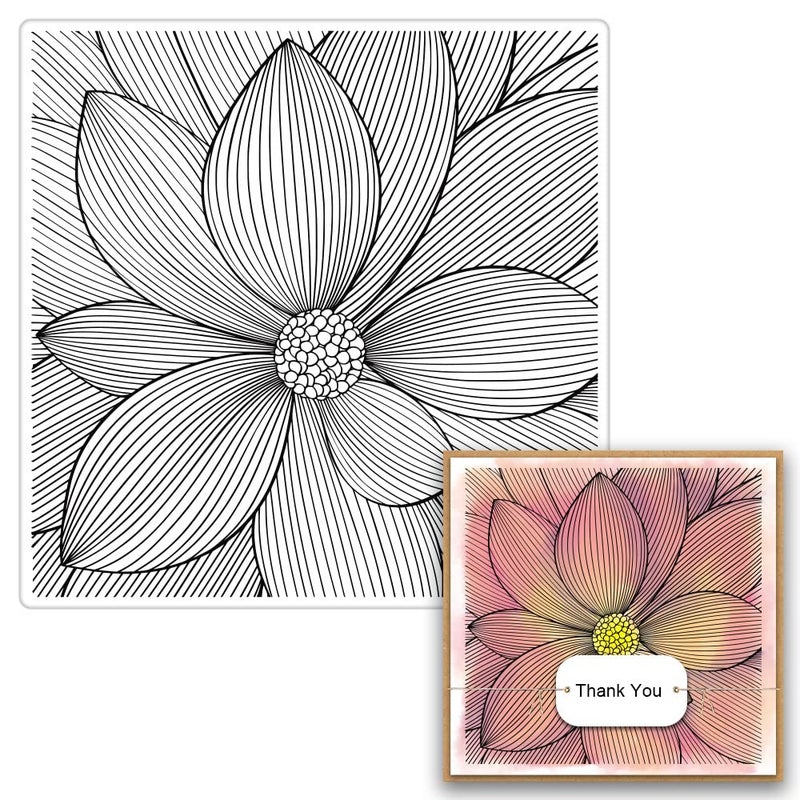 Estivaux Summer Flower Background Clear Stamps for Card Making and Journaling Floral Lotus Silicone Stamps Blossom Flowers Rubber Stamps for Scrapbooking DIY Cards Album Crafts Supplies