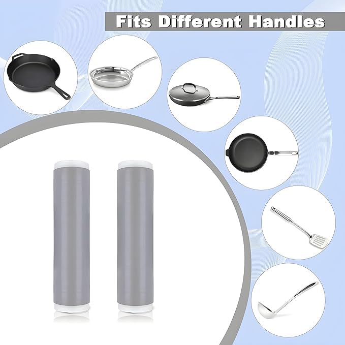 Newvent Newvent® Silicone Handle Grip for Iron Skillet, Frying Pans, Spatula, Knives, Heat Resistant Silicone Pot Handle Covers, Silicone Thermal Insulation Cover (Pack of 2)  - Image 3