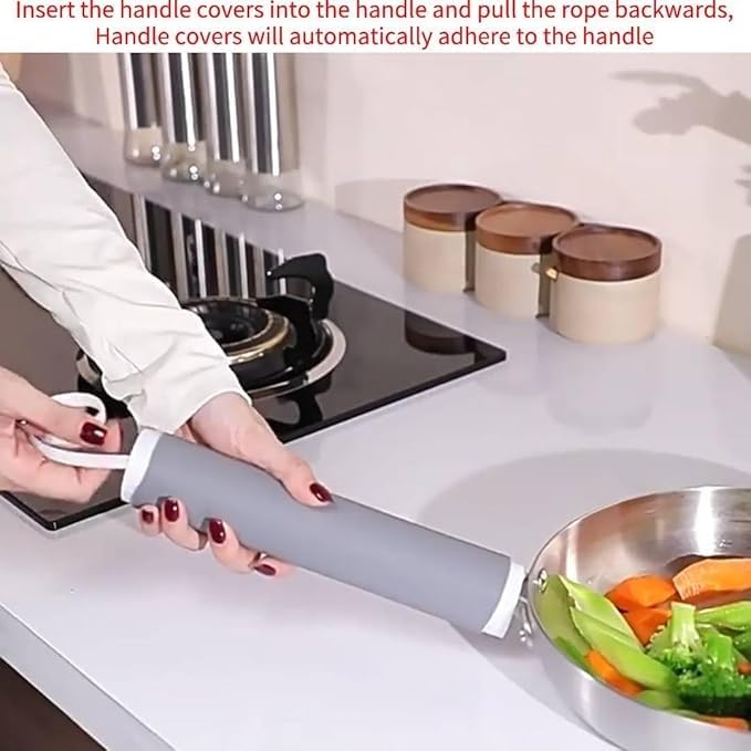 Newvent Newvent® Silicone Handle Grip for Iron Skillet, Frying Pans, Spatula, Knives, Heat Resistant Silicone Pot Handle Covers, Silicone Thermal Insulation Cover (Pack of 2)  - Image 4
