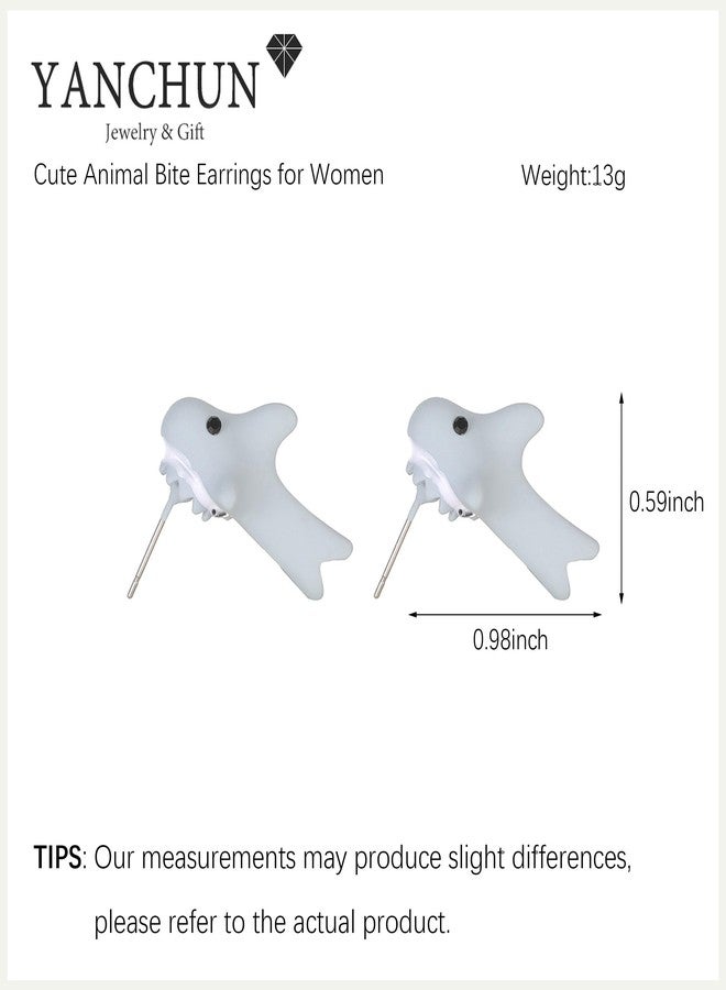 YANCHUN 6 Pairs Cute Animal Bite Earrings for Women 3D Clay Earrings Animal Cartoon Biting Ears Stud Earrings Jewelry Gifts - Image 2