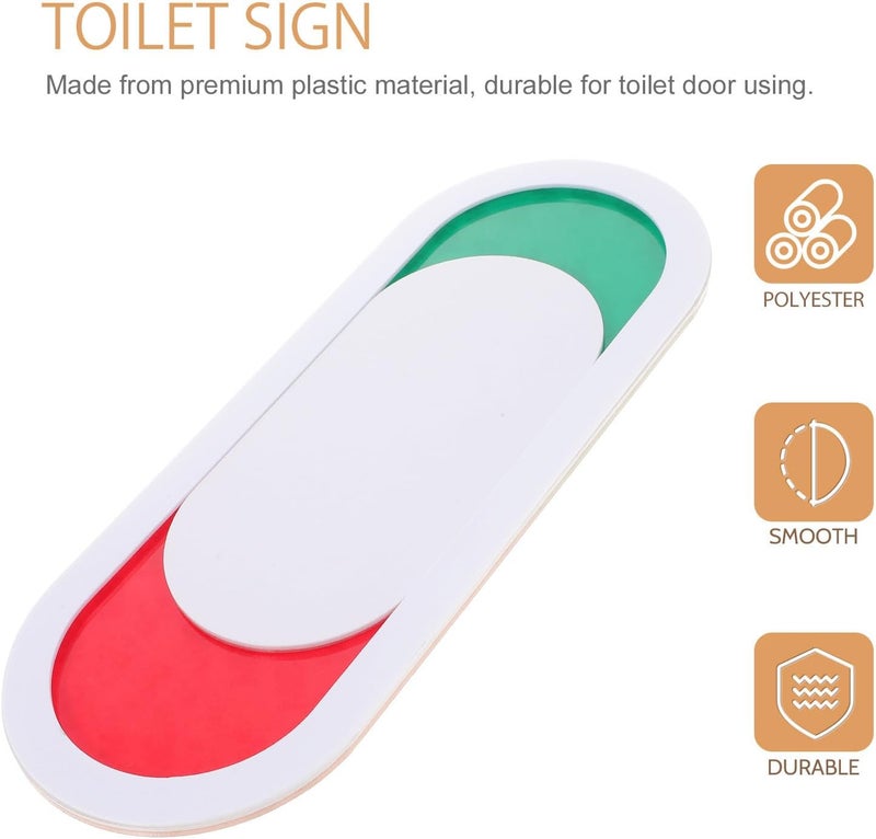 Toilet Do Not Disturb Sign Sliding Door Indicator 26x10cm White Restroom Privacy Signboard Vacant Occupied Status Switch for Office Bathroom - Image 3