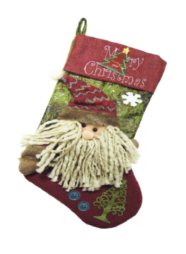 CHRISTMAS MAGIC Deluxe Santa Stocking 19in