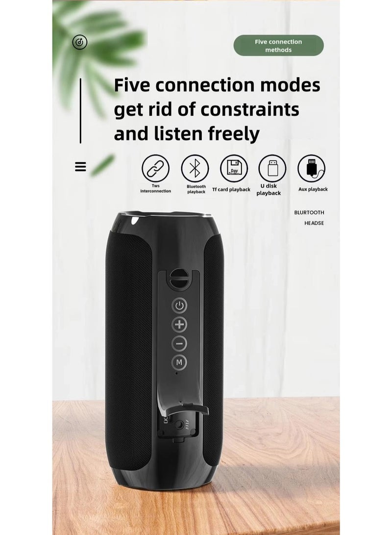 Bluetooth Speaker, Dual Pairing Portable Outdoor Subwoofer Booming Bass Speaker For TV/ Tablet/ Phone/ PC, 3.5mm Audio Cable/ TF Card/ USB,  16 Hours Playtime Loud Stereo - Image 3