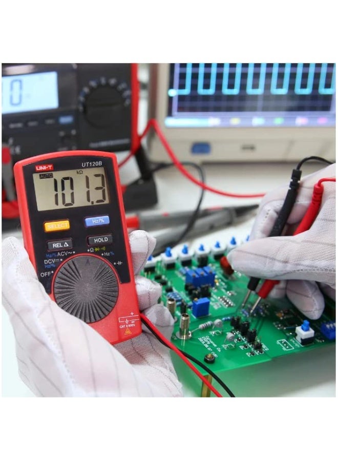 UNI-T UT120A Pocket Digital Multimeter – Auto Range 4000 Count, AC/DC Voltage Tester with Data Hold, Continuity, Diode & Relative Mode, Portable Handheld Device - Image 4