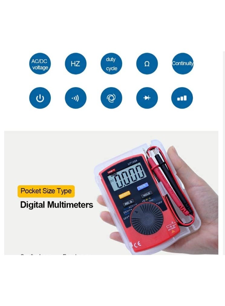 UNI-T UT120A Pocket Digital Multimeter – Auto Range 4000 Count, AC/DC Voltage Tester with Data Hold, Continuity, Diode & Relative Mode, Portable Handheld Device - Image 5