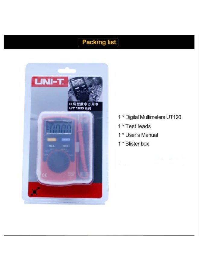 UNI-T UT120A Pocket Digital Multimeter – Auto Range 4000 Count, AC/DC Voltage Tester with Data Hold, Continuity, Diode & Relative Mode, Portable Handheld Device - Image 3