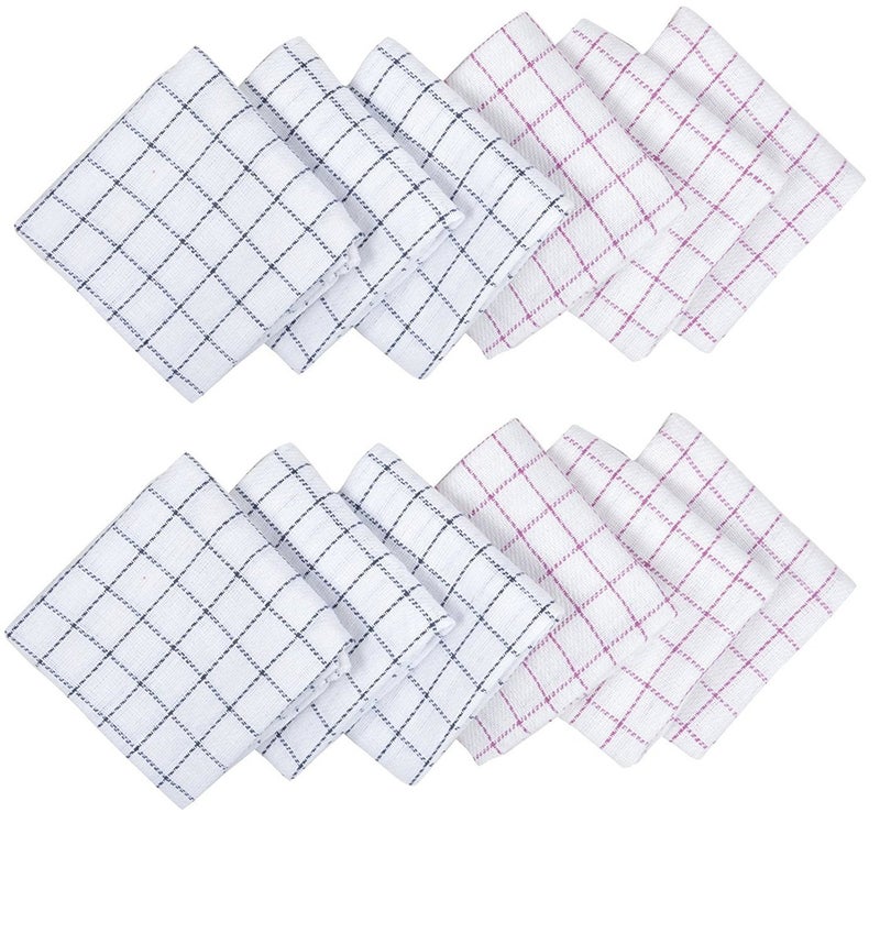 HSR Collection Cotton Multipurpose, Absorbent and Soft Kitchen Clothes and Napkins (Set of 12, White) - Image 1
