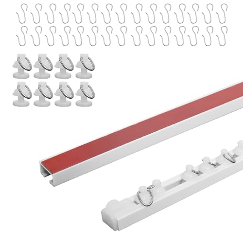 Wadoy 32Inch Adhesive Curtain Track, Self-Adhesive Ceiling Mount Wall Mount Track - Image 1