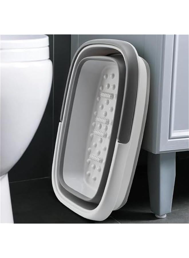 HOOKOR Foot Bath Collapsible Foot Bath Foot Soak Tub with Handle Foot Spa Bath 15L/4 Gallons Massager Foot Soaking Bath Basin Feet for Dry Cracked Feet, Pedicure Foot Soak, Home Spa Treatment (Grey) - Image 2