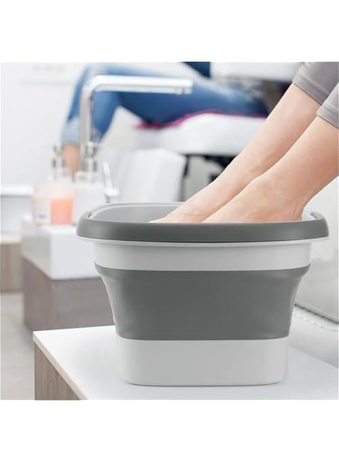 HOOKOR Foot Bath Collapsible Foot Bath Foot Soak Tub with Handle Foot Spa Bath 15L/4 Gallons Massager Foot Soaking Bath Basin Feet for Dry Cracked Feet, Pedicure Foot Soak, Home Spa Treatment (Grey) - Image 3