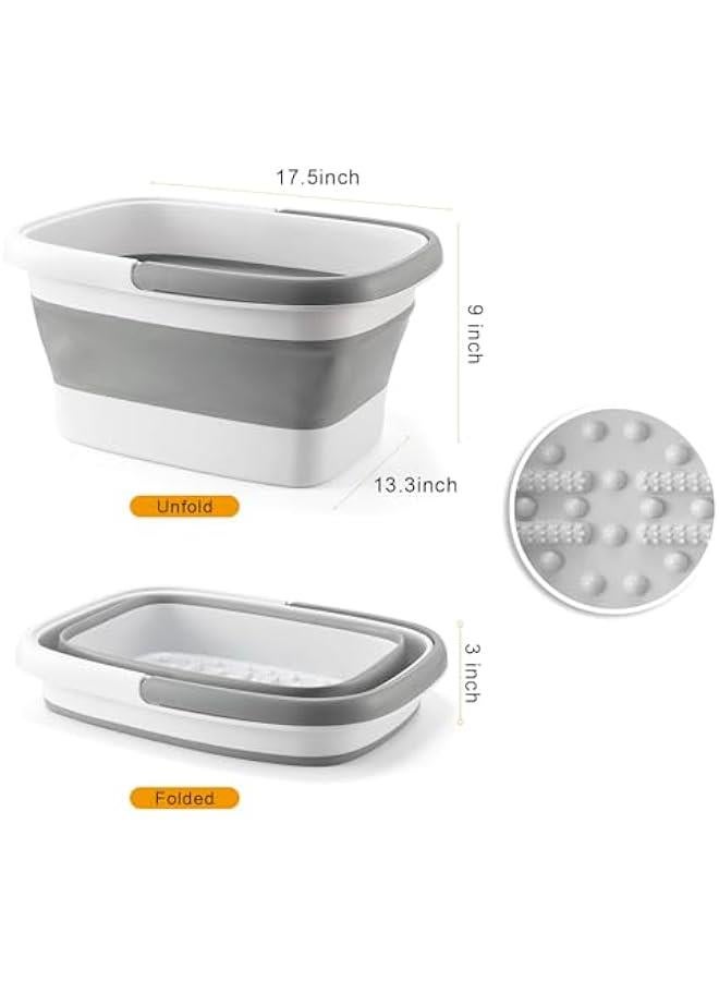 HOOKOR Foot Bath Collapsible Foot Bath Foot Soak Tub with Handle Foot Spa Bath 15L/4 Gallons Massager Foot Soaking Bath Basin Feet for Dry Cracked Feet, Pedicure Foot Soak, Home Spa Treatment (Grey) - Image 5