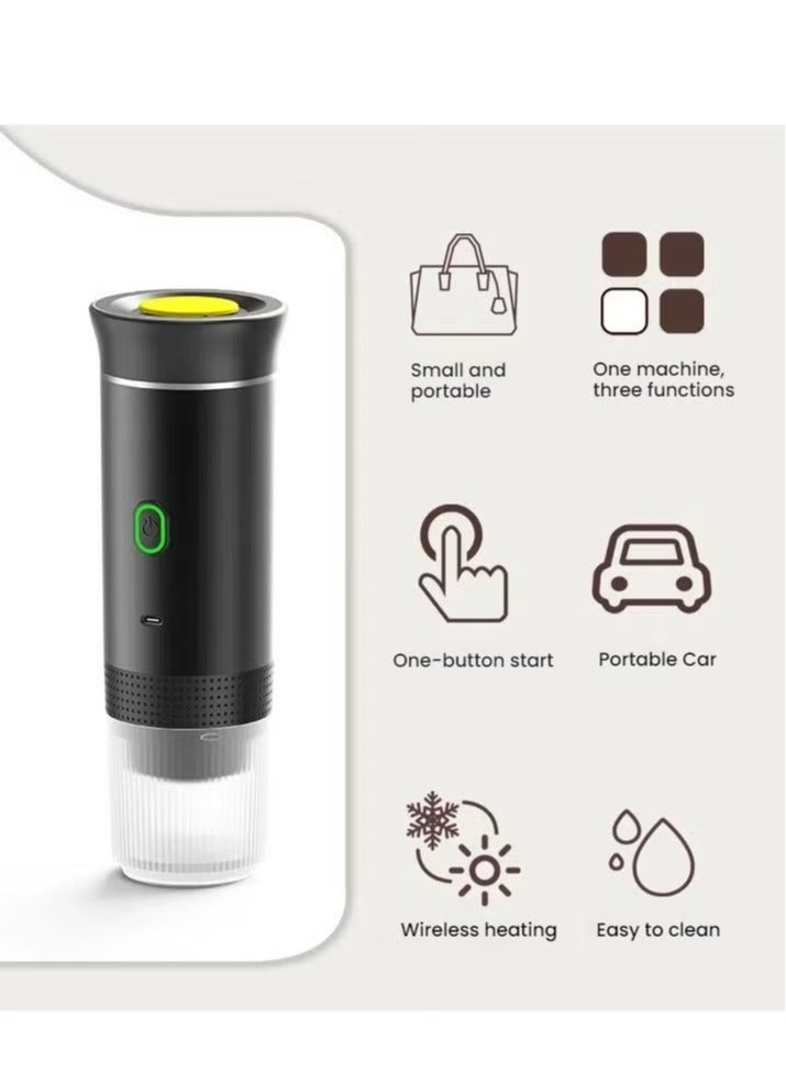 RaboS ماكينة صنع القهوة العربية الجديدة 3 في 1 - ماكينة كهربائية محمولة لصنع الكبسولات والإسبريسو، ماكينة صنع القهوة الساخنة/الباردة متوافقة مع كبسولات نسبرسو، مناسبة للسيارة/التخييم/السفر - Image 4