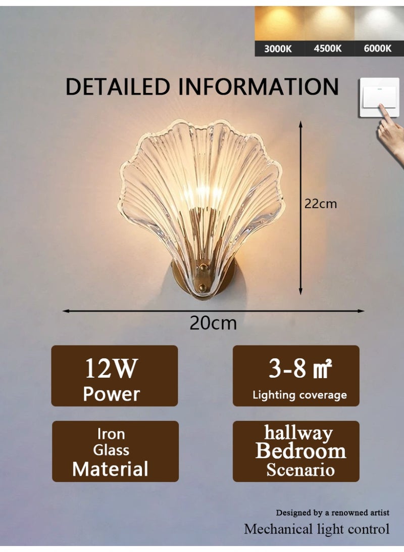Shell-shaped wall lamp, suitable for bedrooms and hallways, 12W - Image 2