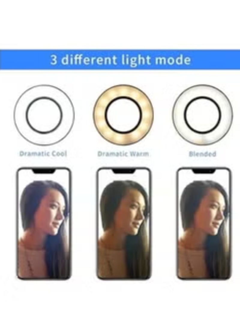ELTRAZONE Selfie Ring Light with Cell Phone Holder Stand for Live Stream/Makeup, LED Camera Lighting [3-Light Mode] with Flexible Arms Compatible with Cell Phones and Camera - Image 2