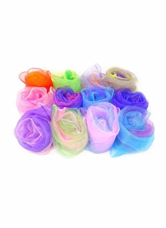 KASTWAVE Gradient Color Square Scarves Juggling Scarves Silk Dance Scarves Performance Props Dancing Scarves for Music and Movement, Fun Juggling Scarves for Kids, Toddlers Scarves Dance Props, 12PCS  - Image 1