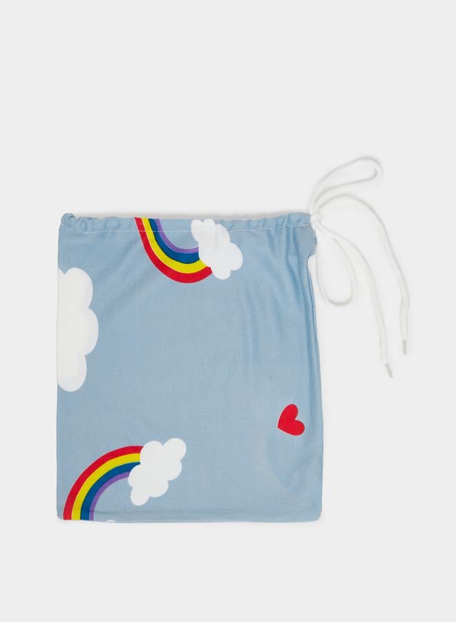 Take Two Heart and Cloud Print Sleep T-Shirt Dress with Bag - Image 5