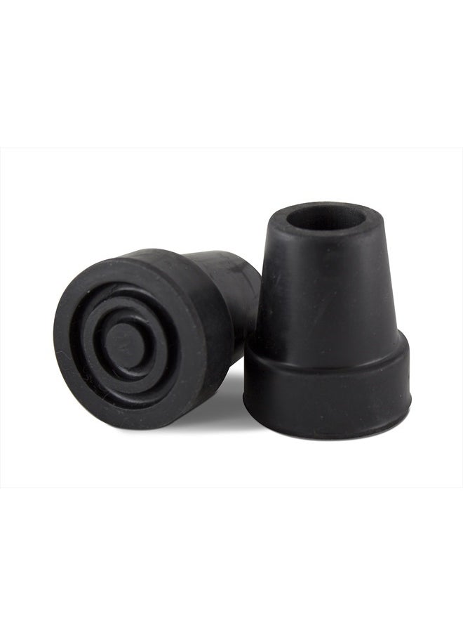 Essential Medical Supply Replacement Rubber Cane Tips with Metal Washer for Support, Black, 3/4"  - Image 1