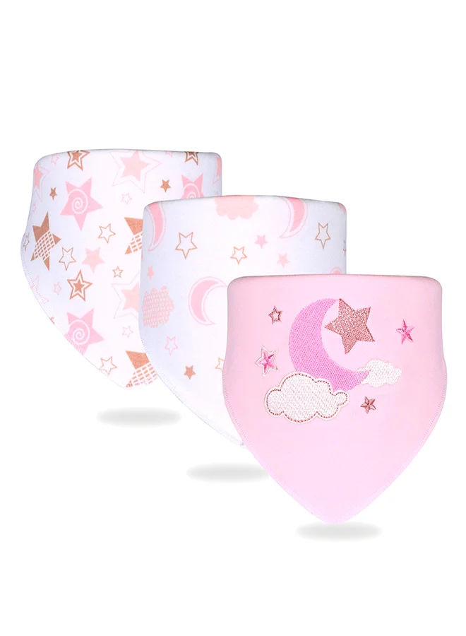 LITTLE SURPRISE BOX Little Surprise Box, 3PCS Set of Twinkle Star print premium adjustable snap button closure Bibs