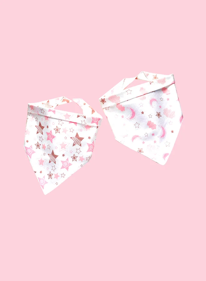 LITTLE SURPRISE BOX Little Surprise Box, 3PCS Set of Twinkle Star print premium adjustable snap button closure Bibs