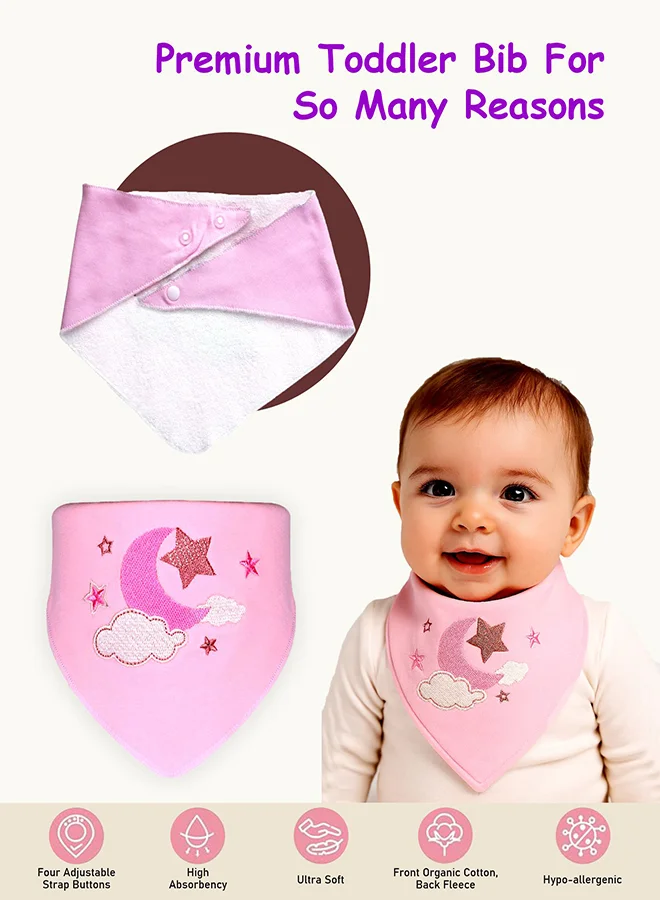 LITTLE SURPRISE BOX Little Surprise Box, 3PCS Set of Twinkle Star print premium adjustable snap button closure Bibs