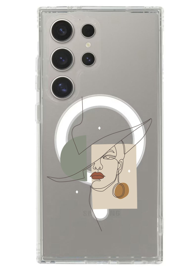 Theodor Magnetic Case for Samsung Galaxy S24 Ultra 6.8-inch Compatible with MagSafe Wireless Charging, Shockproof Phone Bumper Cover Women in Style - Image 1