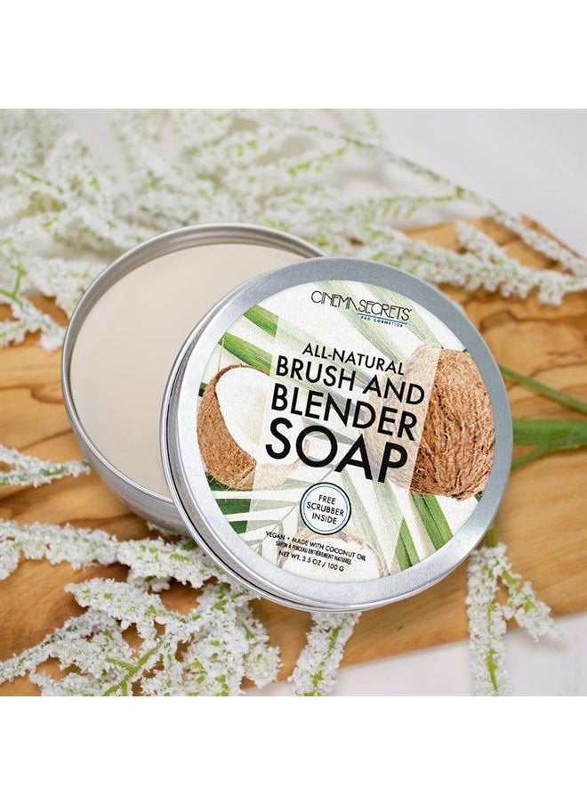 Cinema Secrets Cinema Secrets All Natural Vegan Brush & Blender Sponge Soap, Coconut Oil Based, Scrubber Included.  - Image 3