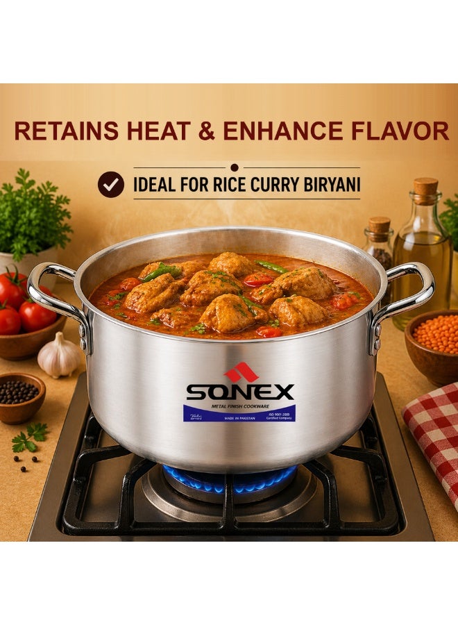 SONEX طقم أواني الطهي الكلاسيكية من سونيكس المصنوعة من الألمنيوم مع الأغطية، 10 قطع (3 لتر، 4 لتر، 7 لتر، 8 لتر، 10.5 لتر) - Image 5