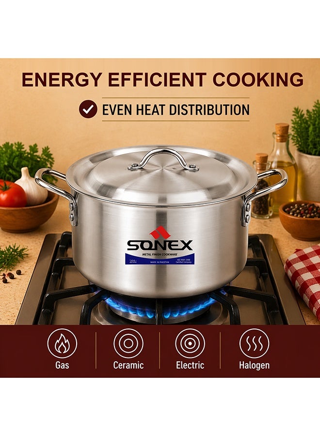 SONEX طقم أواني الطهي الكلاسيكية من سونيكس المصنوعة من الألمنيوم مع الأغطية، 10 قطع (3 لتر، 4 لتر، 7 لتر، 8 لتر، 10.5 لتر) - Image 3