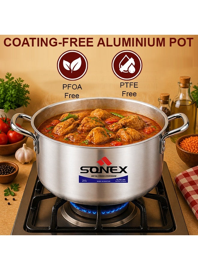SONEX طقم أواني الطهي الكلاسيكية من سونيكس المصنوعة من الألمنيوم مع الأغطية، 10 قطع (3 لتر، 4 لتر، 7 لتر، 8 لتر، 10.5 لتر) - Image 4