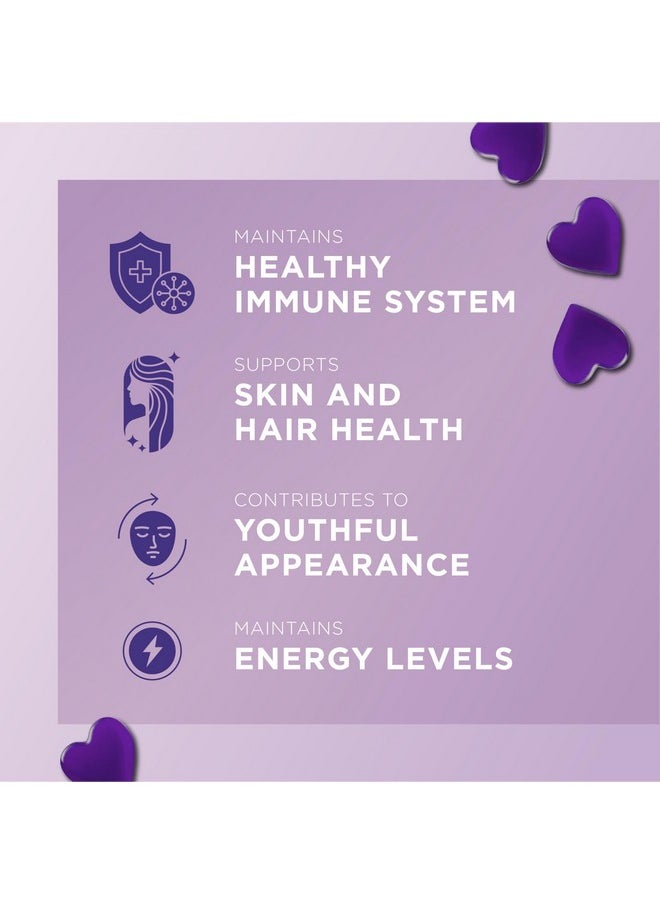 healthe Biotin Multivitamin Gummies: Biotin Hair Gummies For Stronger, Fuller Hair Growth, Glowing Skin, And Healthy Nails - Usfda Registered, Vegan, Sugar-Free With Natural Ingredients - Multivitamin Gummies For Hair Growth. Blueberry Flavour. Hair Growth And Control Hair Fall For Men & Women.  - Image 4