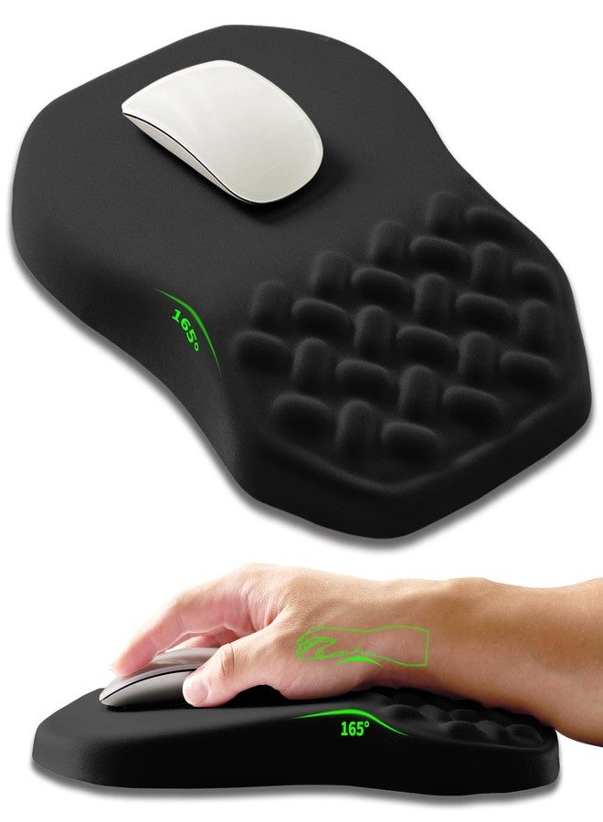 Armanza Ergonomic Slope Mouse Pad Wrist Support, Wrist Rest Mousepad for Carpal Tunnel Pain Relief with Massage Bulge and Slow Rebound Memory Foam (12x8 inch, Black) - Image 1