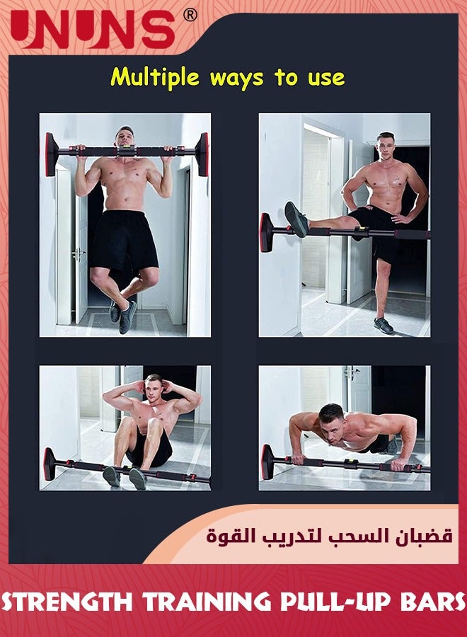 UNUNS Door Pull Up Bar,Doorway Chin Up Bars,Portable Steel Fitness Horizontal Bar,Strength Training Equipment,Comfortable Foam Handle/Large Base,70-100CM Adjustable Width Workout Bars Supports 880 Ibs - Image 2