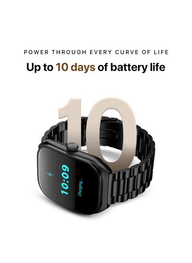 Noise Icon Arc 2.01" Immersive Curved Display Smartwatch, 10-Day Battery, 1ATM Water Resistant, Functional Crown, 100+ Sports Modes, Health Suite™, Voice Assistant, Built-in Games (Jet Black) - Image 3