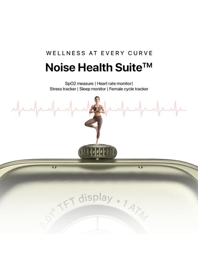 Noise Icon Arc 2.01" Immersive Curved Display Smartwatch, 10-Day Battery, 1ATM Water Resistant, Functional Crown, 100+ Sports Modes, Health Suite™, Voice Assistant, Built-in Games (Jet Black) - Image 4