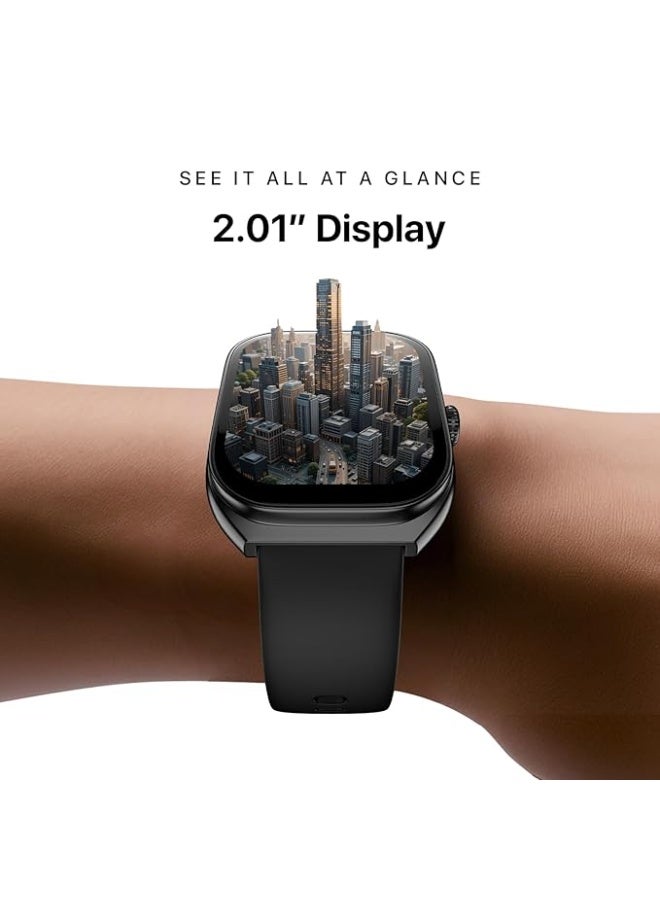 Noise Icon Arc 2.01" Immersive Curved Display Smartwatch, 10-Day Battery, 1ATM Water Resistant, Functional Crown, 100+ Sports Modes, Health Suite™, Voice Assistant, Built-in Games (Jet Black) - Image 2