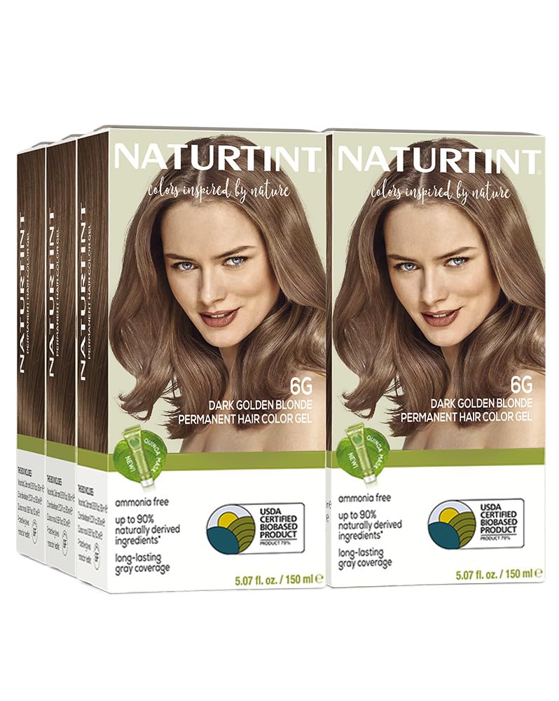 Naturtint 6G Dark Golden Blonde Permanent Hair Color (Pack of 6), Ammonia Free, Vegan, Cruelty Free, up to 100% Gray Coverage, Long Lasting Results (Packaging may vary) - Image 1