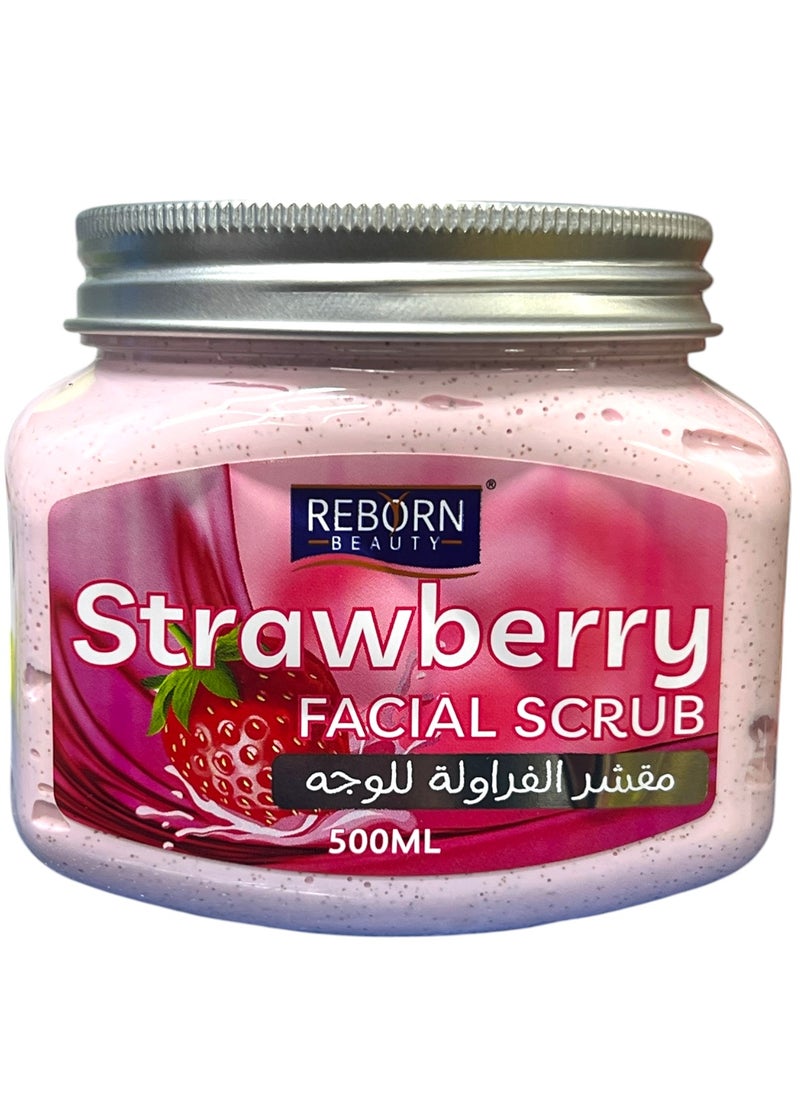 Reborn Beauty Strawberry Whitening Exfoliating Facing Scrub Pink 500ml  - Image 1