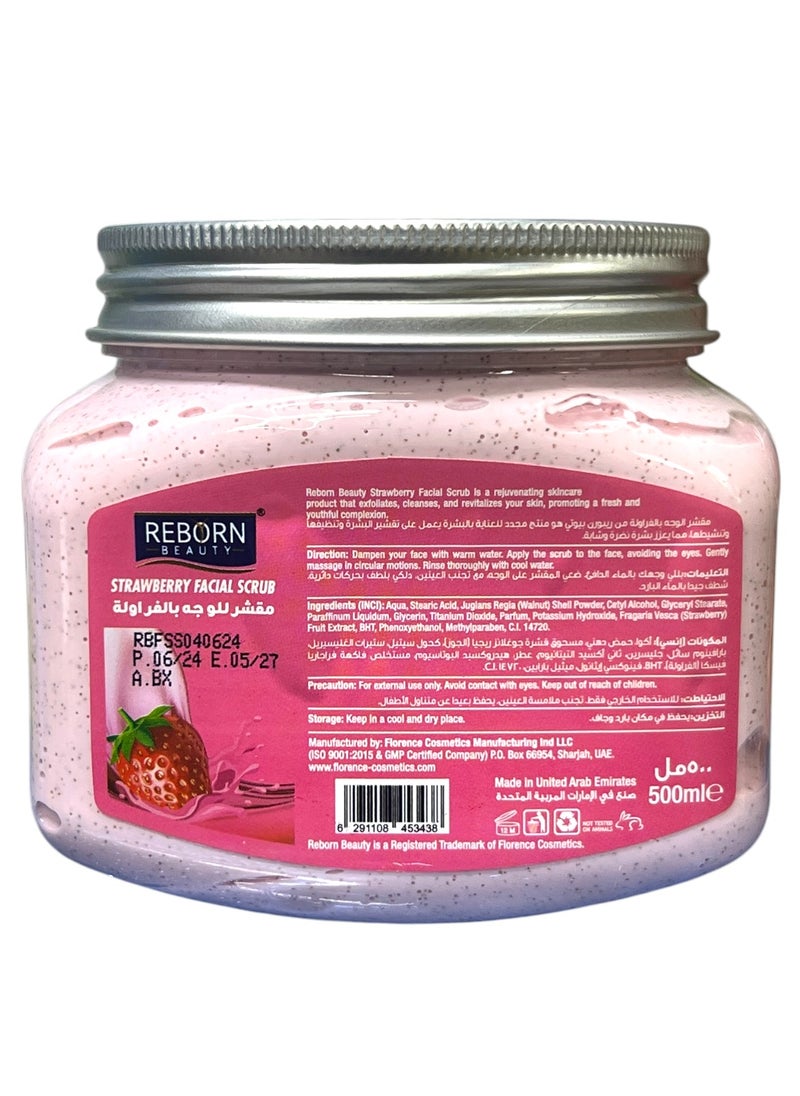Reborn Beauty Strawberry Whitening Exfoliating Facing Scrub Pink 500ml  - Image 2