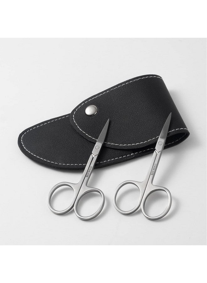BEZOX Premium Nail Scissors 2Pcs, Professional Curved And Stright Manicure Scissors - Multi-Purpose Stainless Steel Beauty Grooming Scissor For Nail, Facial Hair, Eyebrow, Eyelash, Dry Skin - Image 2