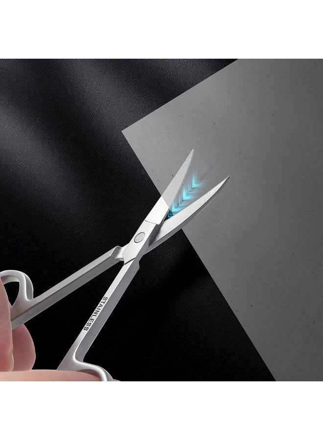 BEZOX Premium Nail Scissors 2Pcs, Professional Curved And Stright Manicure Scissors - Multi-Purpose Stainless Steel Beauty Grooming Scissor For Nail, Facial Hair, Eyebrow, Eyelash, Dry Skin - Image 3