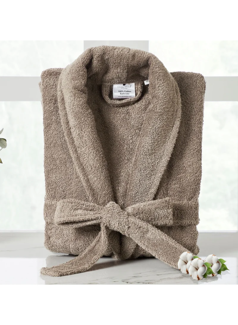 Donetella Unisex 100% Cotton Terry Bathrobe Large & Extra Large Size, 400 GSM, Luxurious & Absorbent, Ankle-Length with Shawl Collar & Pockets