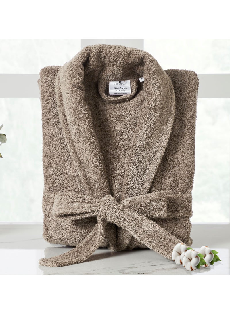 دوناتيلا روب حمام تيري قطني ناعم سريع الامتصاص (مقاس L/XL) بني - Image 1