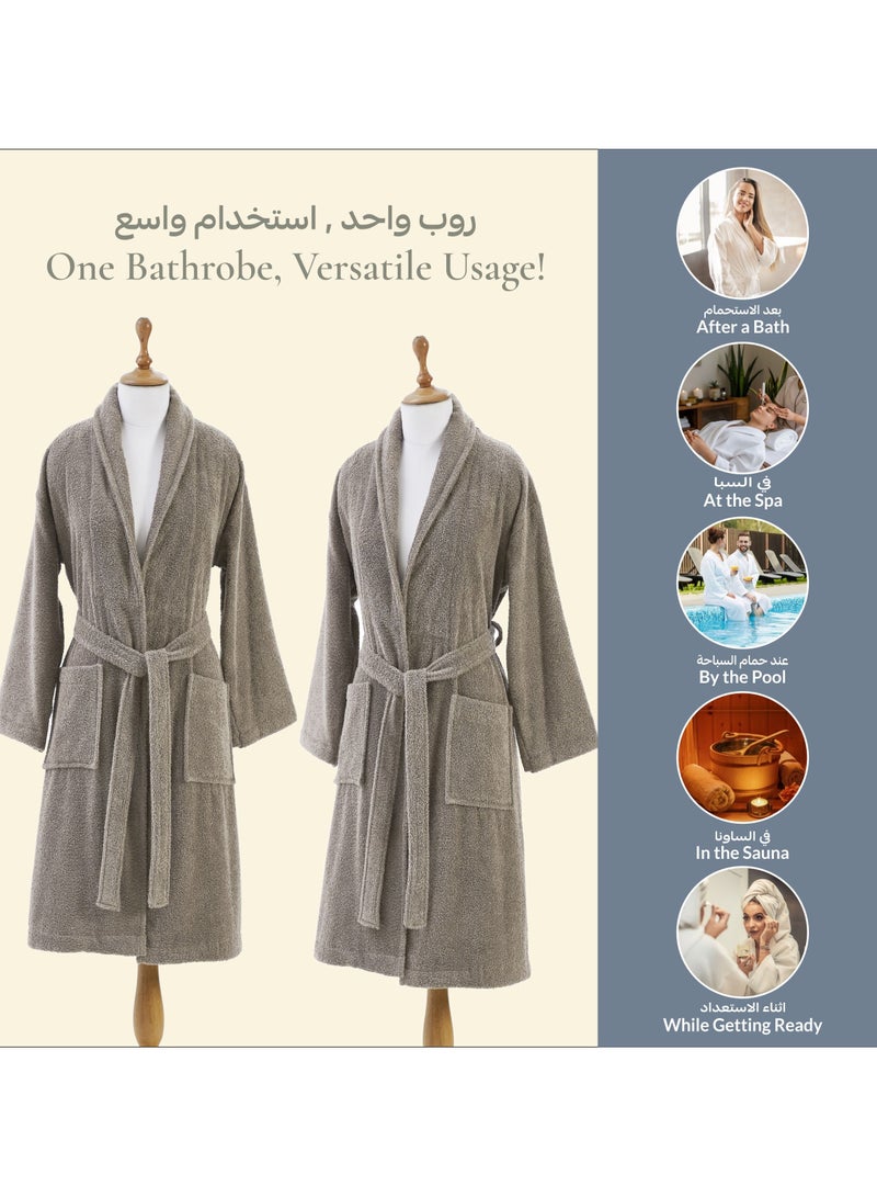 دوناتيلا روب حمام تيري قطني ناعم سريع الامتصاص (مقاس L/XL) بني - Image 5
