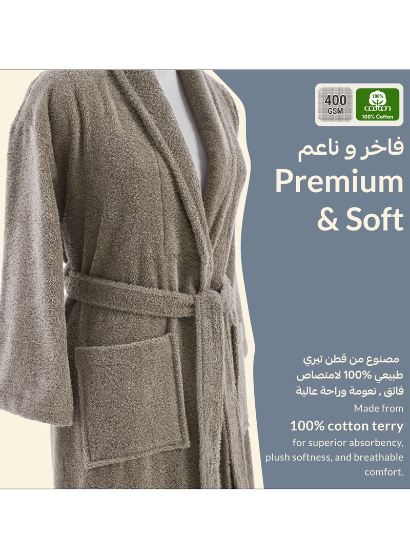 دوناتيلا روب حمام تيري قطني ناعم سريع الامتصاص (مقاس L/XL) بني - Image 4