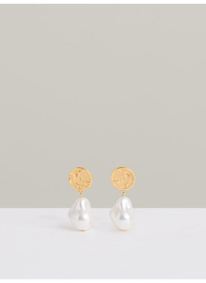 REISS Maya: Molten Pearl Drop Earrings  - Image 1