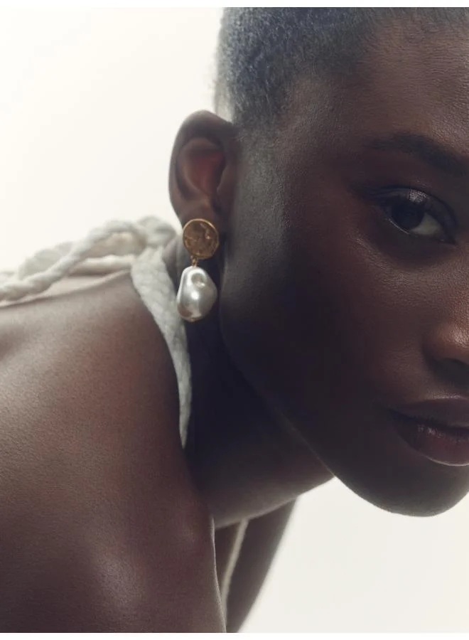 ريس Maya: Molten Pearl Drop Earrings