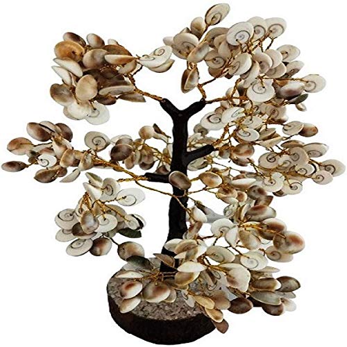 KESAR ZEMS KESAR ZEMS Feng Shui Good Luck Gomti Chakra Tree with 500 Beads for Wealth Success ProsperityHome Office Table Decor 9 x 9 x 24 cmWhite