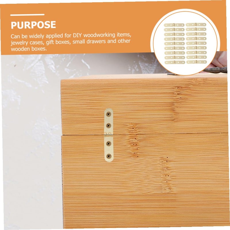 Retro Mini Wood Box Hinges 30PCS with Screws Iron Hardware for DIY Craft Small Jewelry Case - Image 3