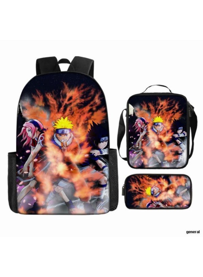 عام حقيبة ظهر مطبوعة بالرسوم المتحركة + حقيبة يد + مجموعة حقيبة قلم، مجموعة حقيبة عملية من ثلاث قطع (يتوفر الطلاب والأطفال والأصدقاء وتسلق الجبال وما إلى ذلك) - 115 - Image 1