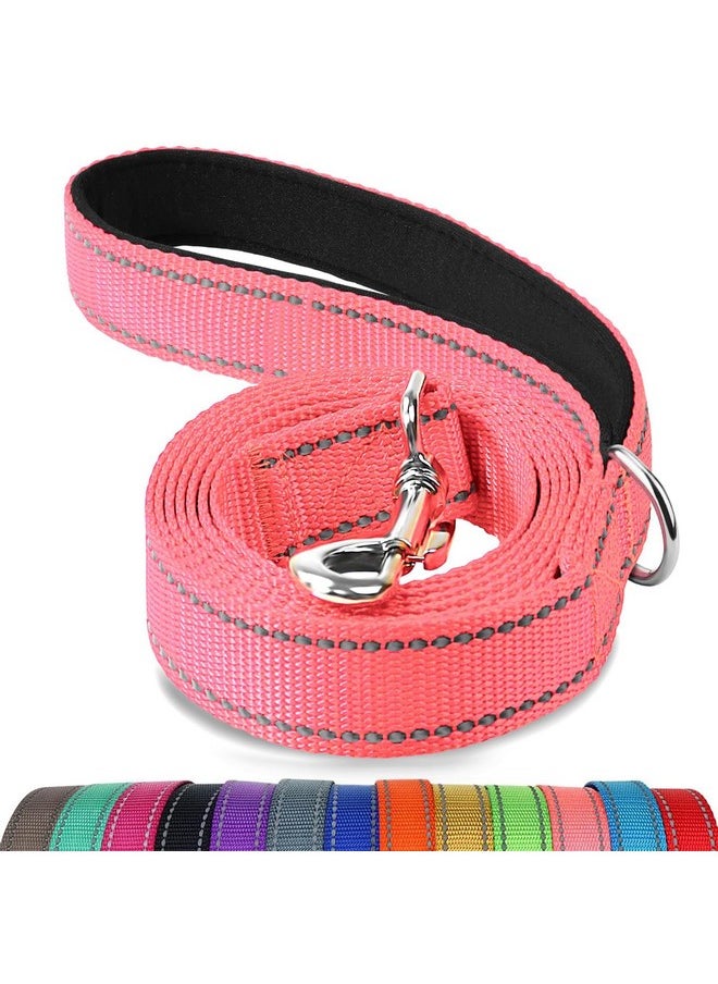 Joytale - Joytale Double-Sided Reflective Dog Leash, 6 FT/5 FT/4 FT, Padded Handle Nylon Dogs Leashes for Small & Medium Dogs Walking, Pink, 6FT - Image 1